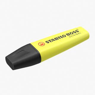 Yellow Highlighter Pen 3D