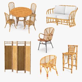 Bamboo Rattan Furniture  Collection 2 3D