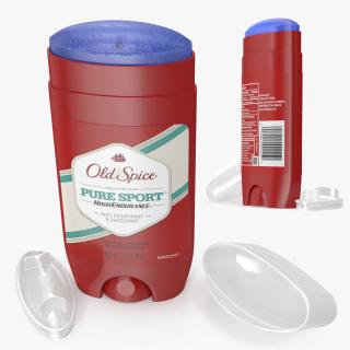 3D Old Spice Pure Sport Solid Deodorant Opened model