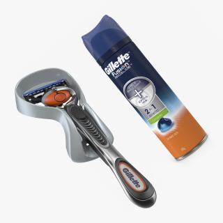 3D Razor and Shaving Gel Gillette 3D Models Collection