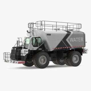 3D model White Construction Truck with Grey Water Tank