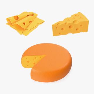 3D model Cartoon Cheese Collection