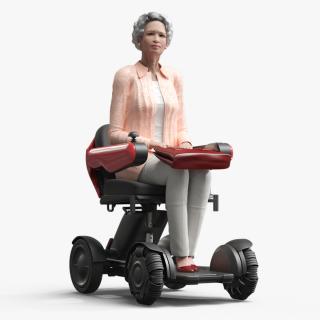 3D Electric Mobility Chair and Old Lady