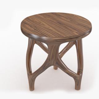 Modern Chair Walnut Wood 3D model