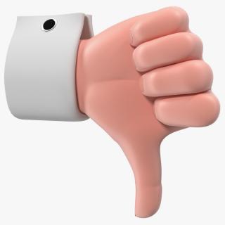 3D Cartoon Man Hand Thumbs-Down Gesture