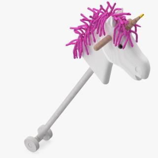 3D White Unicorn Hobbyhorse Toy model