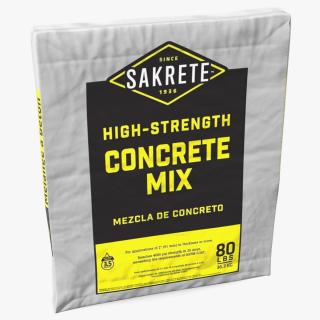 Pack of Cement Sakrete 80 Lb White 3D model