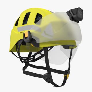 Petzl Strato Vent Hi-Viz Helmet with Visor and Flashlight 3D