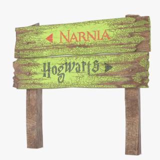 Aged Rustic Wooden Signpost 3D