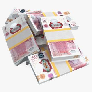 Cash Pile 50 Pounds 3D model