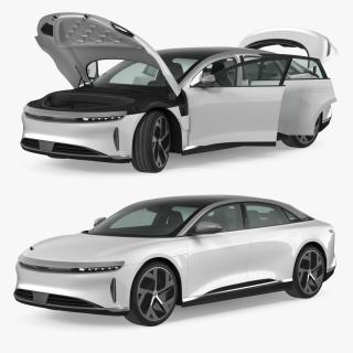 3D Electric Luxury Sedan Lucid Air Rigged model