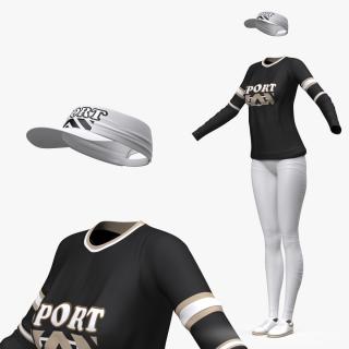 Womens Activewear with Sun Visor 3D