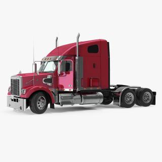 3D Heavy Duty Long Hood Truck Rigged model