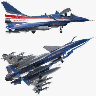 3D PLAAF J10 Vigorous Dragon Aerobatic Team Armament Rigged