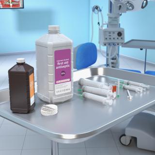 Tools Tray and Antiseptic Kit 3D model