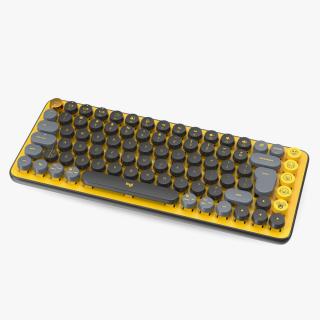 Pop Key Keyboard Logitech Yellow 2 3D model