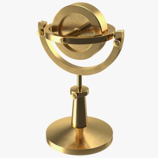 3D Vintage Brass Lecture Gyroscope