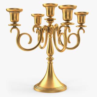 3D model Candlestick 5 Branch Gold