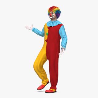 Funny Clown Costume Standing Pose Fur 3D