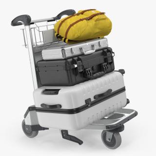 3D Baggage with Airport Luggage Trolley