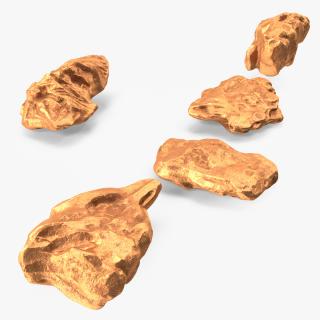 3D Copper Natural Minerals Small Stones