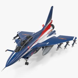 3D model Chengdu J10 S Aerobatic Team Tandem Seated Armed Rigged