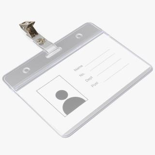 Horizontal Clear ID Badge Holder 3D