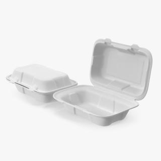 3D model Rectangular Food Container Set