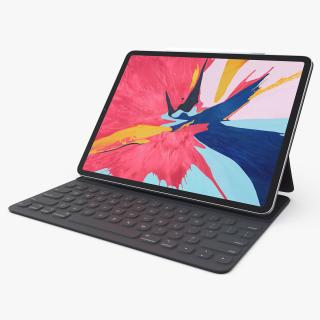 3D Apple iPad Pro 2019 with Smart Keyboard Rigged