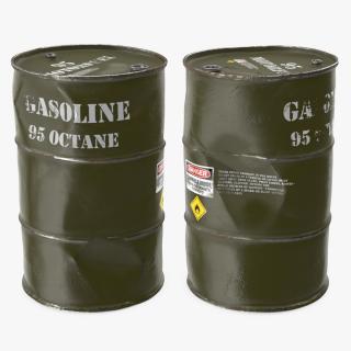 3D model Old Gasoline 95 Octane Metal Barrel