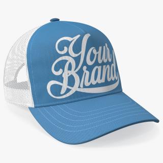 Trucker Cap Your Brand Blue 3D