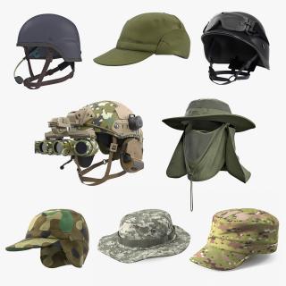 3D Military Hats Collection 3