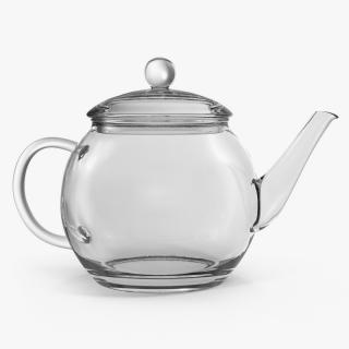 3D model Transparent Empty Glass Teapot