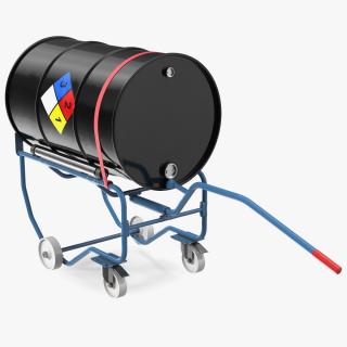 3D model Drum Cradle with NFPA 704 Drum