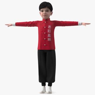 3D Asian Boy Traditional Costume Rigged