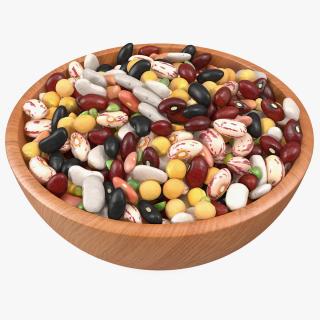 Mixed Legume Beans on a Plate 3D model