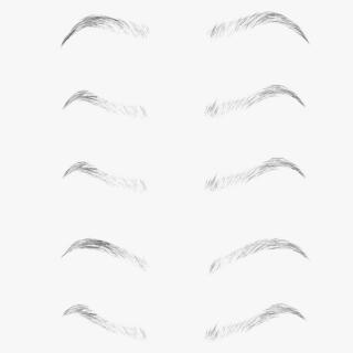 Eyebrows Shapes Set 3D model