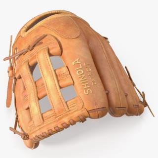 3D Outfield Pitcher Baseball Glove Shinola Fur model