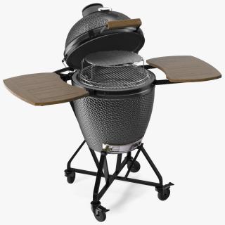 Kamado Style Bbq Grill Open 3D