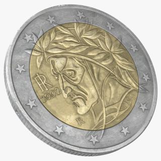 3D Italy BiMetallic 2 Euro Coin model