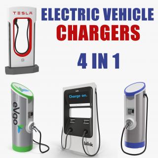 3D Electric Vehicle Chargers Collection