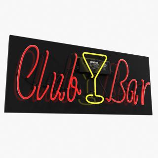 3D Neon Sign Club Bar model