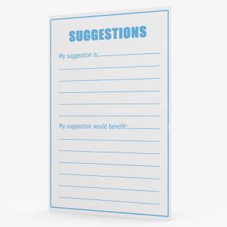 3D Blank Suggestions Form Light Blue model