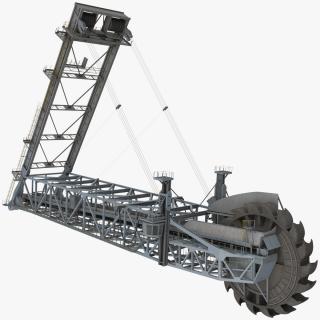 3D Giant Bucket Wheel Excavator model