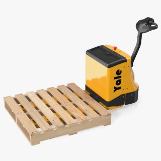 3D Self Propelled Electric Pallet Jack and Pallet Rigged model