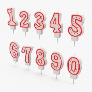 Birthday Number Candles Set 3D