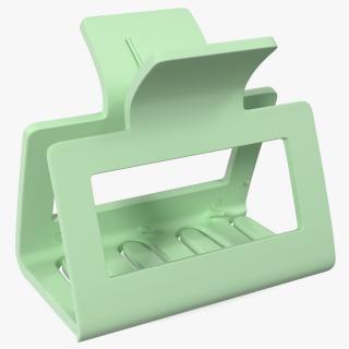 3D Rectangular Hair Clip Claw Small Green model