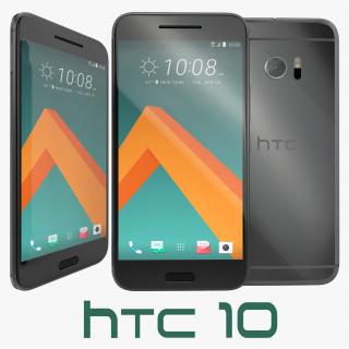 3D HTC 10 Carbon Gray model