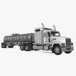 Freight Truck with Food Grade Tank Trailer 3D