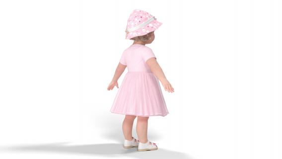 3D Baby Girl Outdoor Summer Dress A-Pose Fur